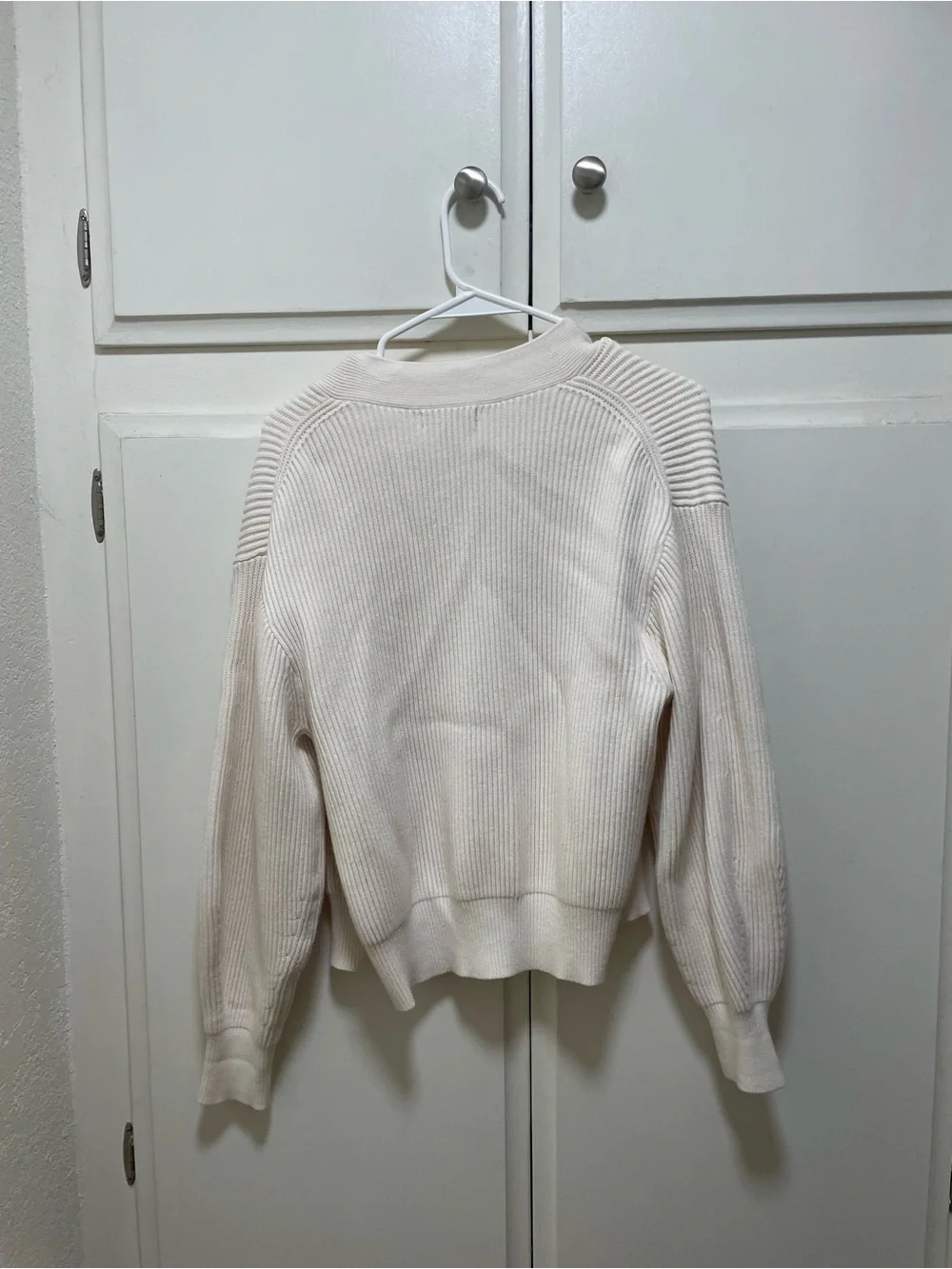 J. Crew Cream Ribbed Women's Cardigan Sweater